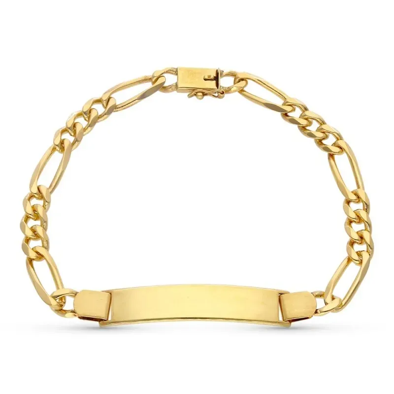 Esclava oro 18k maciza 22 cm. chapa lisa lengueta