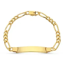 Esclava oro 18k maciza 22 cm. chapa lisa lengueta