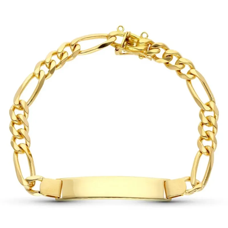 Esclava oro 18k hombre 22 cm. maciza chapa lisa