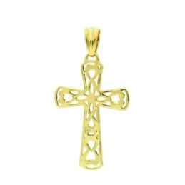 Cruz colgante oro 18k filigrana 35 mm. mujer calada