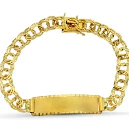 Esclava oro 18k hombre 21 cm. húngara chapa bordes detalles lengueta