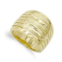Sortija oro 18k mujer mate brillo barras horizontales caldas