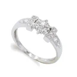 Sortija oro blanco 18k mujer barras laterales vertical combinada circ