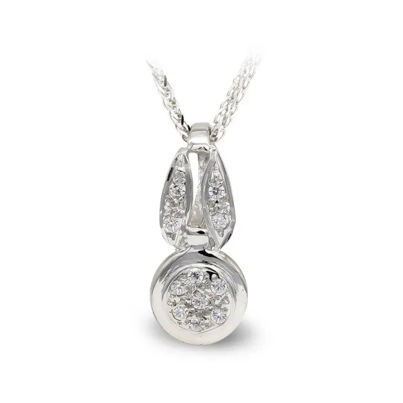 Gargantilla oro blanco 18k mujer chatón circonitas combinado formas