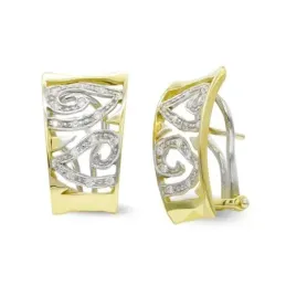 Pendientes oro bicolor 18k mujer formas variadas caladas combinadas c