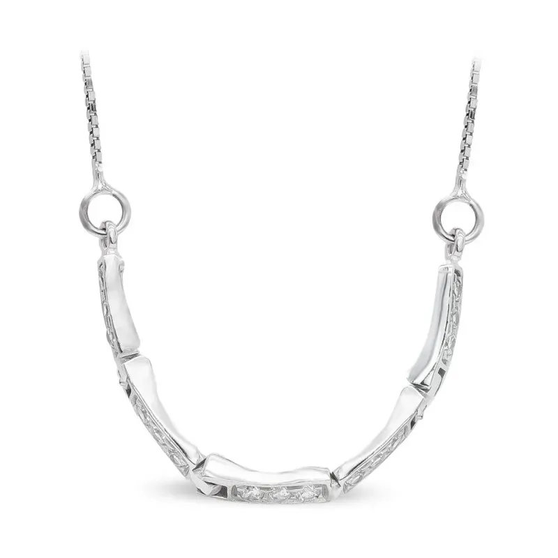 Gargantilla oro blanco 18k mujer barras horizontales combinadas circo