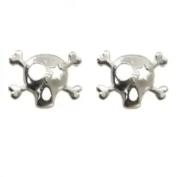 Pendientes plata Ley 925m mujer 13 mm. calavera presión
