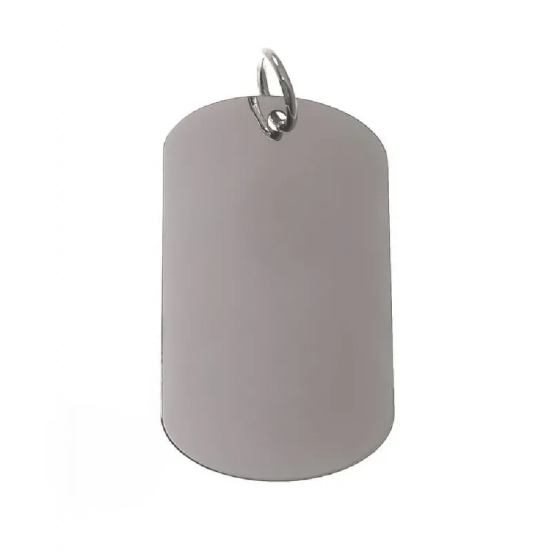 Chapa militar colgante plata Ley 925m unisex 36 mm. lisa