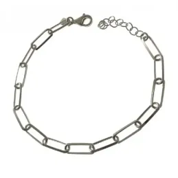 Pulsera plata Ley 925m mujer 18 cm. forzada alargada 4 mm. mosquetón
