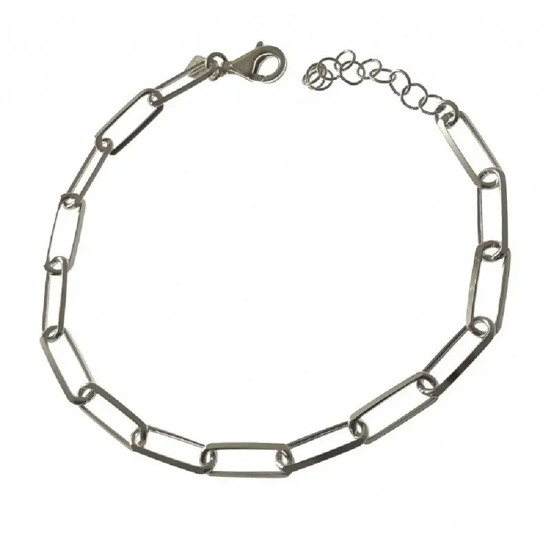 Pulsera plata Ley 925m mujer 18 cm. forzada alargada 4 mm. mosquetón