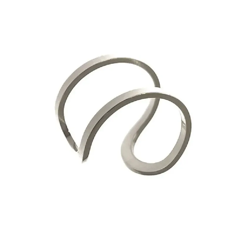 Pendiente ear cuff medio par plata Ley 925m mujer 13 mm. adaptable 9