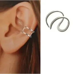 Pendiente ear cuff medio par plata Ley 925m mujer 13 mm. adaptable 9