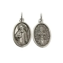 San Judas Tadeo medalla plata Ley 925m unisex 2 cm. ovalada doble car