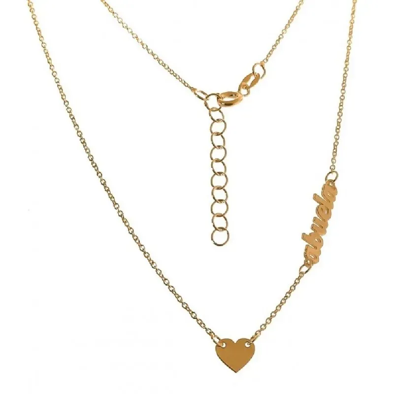 Gargantilla plata Ley 925m chapada oro 43.5 cm. mujer forzada corazón