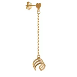 Pendientes medio par plata Ley 925m chapado oro trepador mujer 4.5 cm