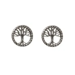 Pendientes plata Ley 925m mujer 10 mm. árbol vida calado oxidado pres