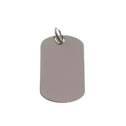 Chapa militar colgante plata Ley 925m lisa 28 mm. unisex