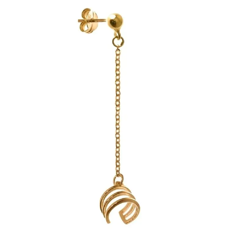 Pendiente suelto medio par plata Ley 925m mujer 4.5 cm. trepador bola