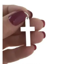 Cruz colgante plata Ley 925m unisex 3 cm. lisa