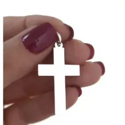 Cruz colgante plata Ley 925m unisex 3 cm. x 2 cm. lisa