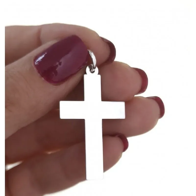 Cruz colgante plata Ley 925m unisex 3 cm. x 2 cm. lisa