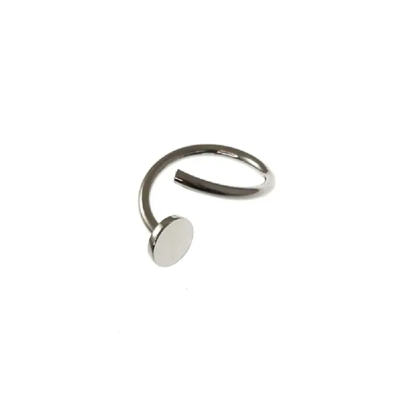 Pendiente suelto medio para plata Ley 925m mujer falso aro adaptable