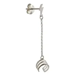 Pendiente suelto medio par plata Ley 925m mujer 4.5 cm. trepador moti
