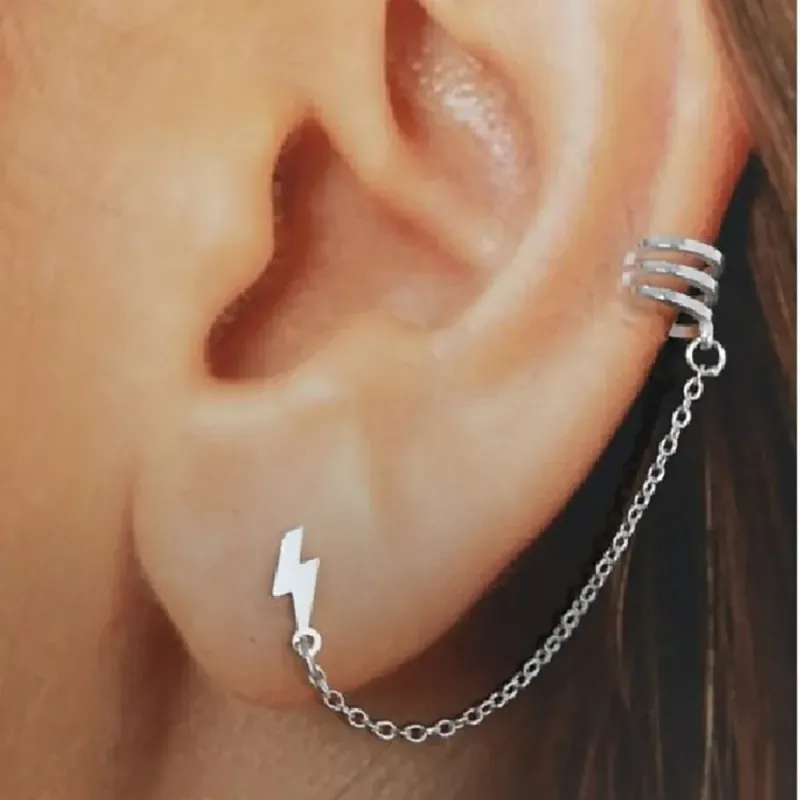 Pendiente suelto medio par plata Ley 925m mujer 4.5 cm. trepador moti