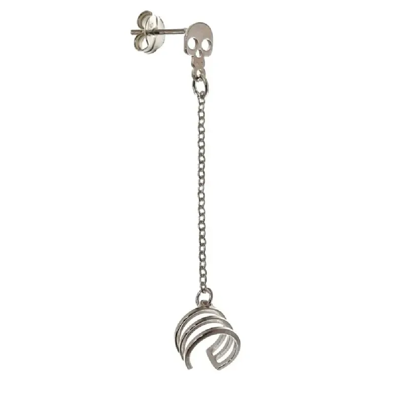 Pendiente suelto medio par plata Ley 925m mujer 4.5 cm. trepador cade