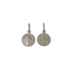San Benito medalla plata Ley 925m unisex 10 mm. doble cara