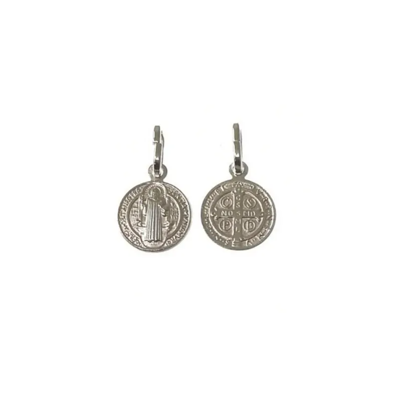 San Benito medalla plata Ley 925m unisex 10 mm. doble cara