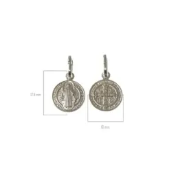 San Benito medalla plata Ley 925m unisex 10 mm. doble cara