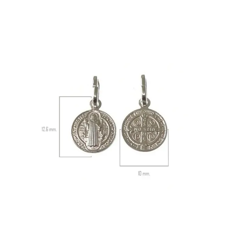 San Benito medalla plata Ley 925m unisex 10 mm. doble cara