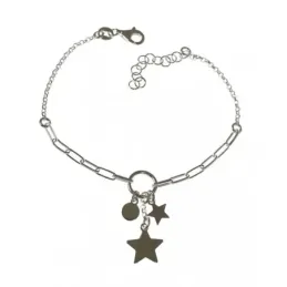 Pulsera plata Ley 925m mujer 16 cm. doble cadena rolo forzada alargad
