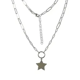 Gargantilla plata Ley 925m mujer 39 cm. forzada alargada aro combinad