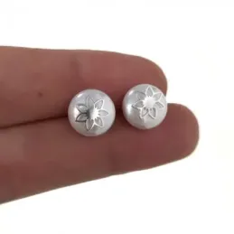 Pendientes plata Ley 925m mujer 10 mm. perla combinada centro flor pr
