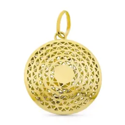 Colgante oro 18k mujer 28 mm. círculo calado