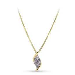 Gargantilla oro bicolor 18k mujer colgante bordes lisos combinados ci