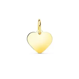 Colgante oro 18k chapa 10 mm. forma corazón brillo liso