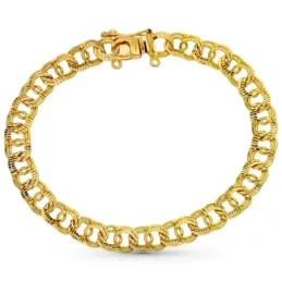 Pulsera oro 18k hombre 20.5 cm. cadena húngara ancho 8 mm.