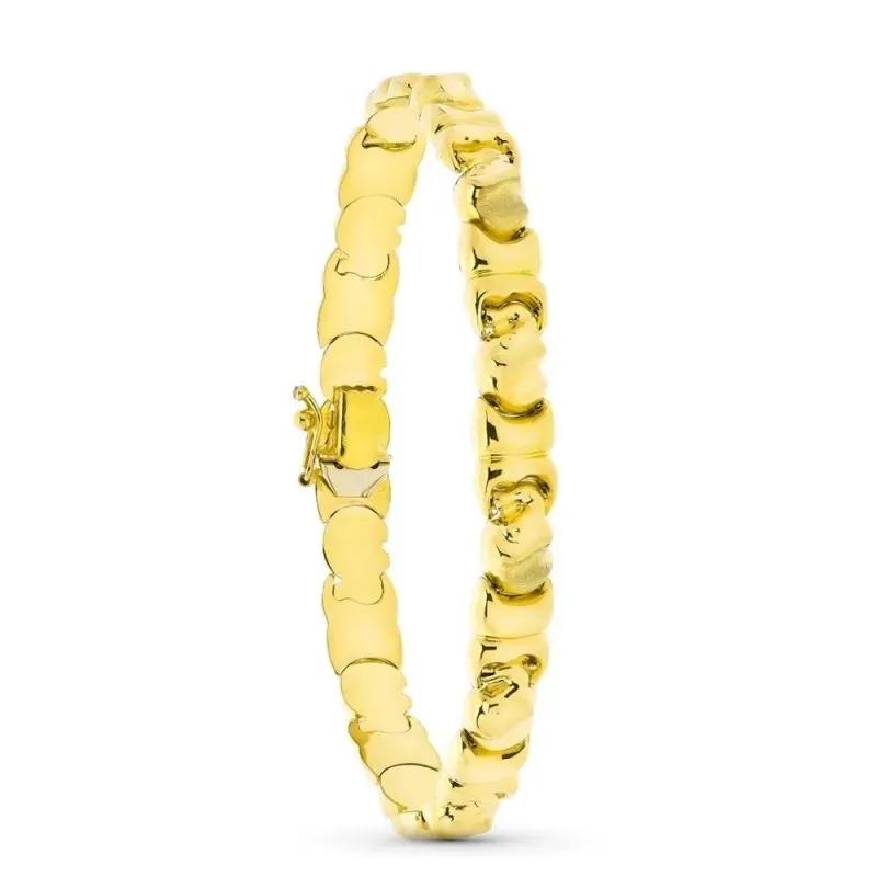Pulsera oro 18k mujer semirrígida eslabones formas variadas