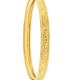 Brazalete pulsera oro 18k mujer rígida tallada mate