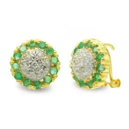 Pendientes oro 18k mujer piña circonitas omega