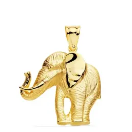 Colgante oro 18k unisex 32 mm. elefante silueta detalles realistas tr
