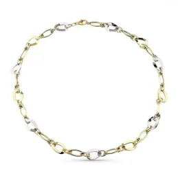 Gargantilla oro bicolor 9k mujer 45 cm. eslabones enlazados combinado