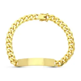 Esclava oro 18k hombre 21 cm. barbada maciza 7 mm. chapa lisa