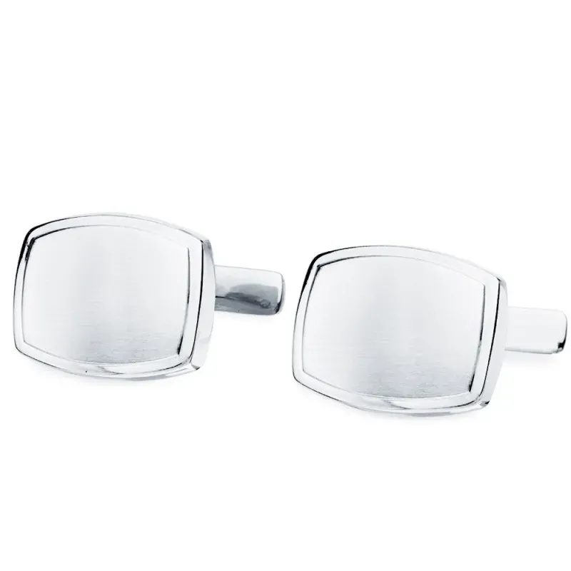 Gemelos oro blanco 18k hombre 17 mm. estampación lisos cierre rígido