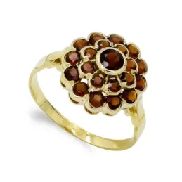 Sortija oro 18k mujer chatón circonitas color centro combinada lisa