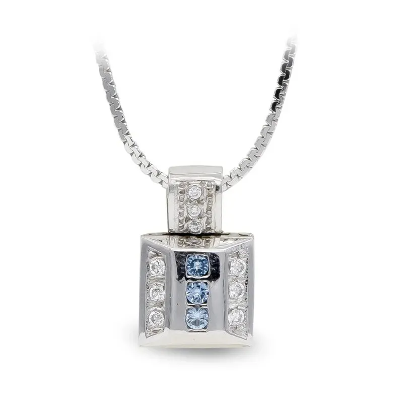Gargantilla oro blanco 18k mujer lisa circonitas combinadas
