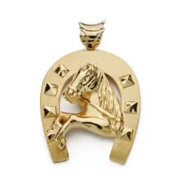 Colgante oro 18k hombre 48 mm. herradura caballo medio cuerpo